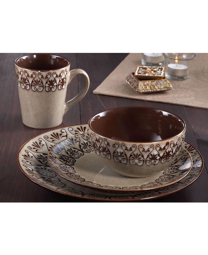 Jay Imports Mehndi 16 Pc Dinnerware Set Macy's
