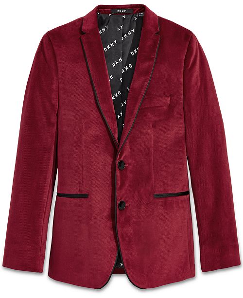 dkny red padded coat