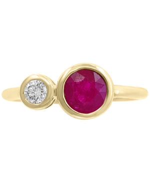 image of Effy Certified Ruby (1 ct. t.w.) & Diamond (1/6 ct. t.w.) Ring in 14k Gold