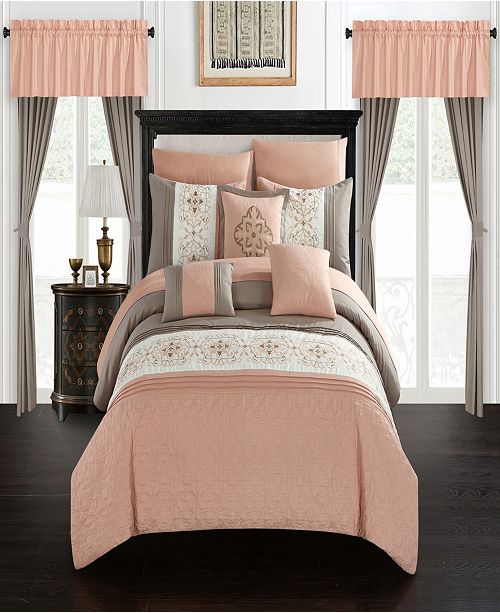 Chic Home Emily 20 Piece King Bed In A Bag Comforter Set Reviews Comforters Fashion Bed Bath Macy S