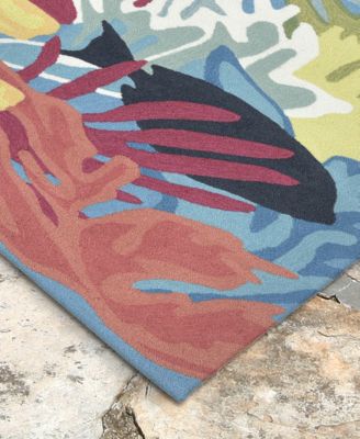 Ravella 2275 Ocean View Blue 3'6" x 5'6" Indoor/Outdoor Area Rug