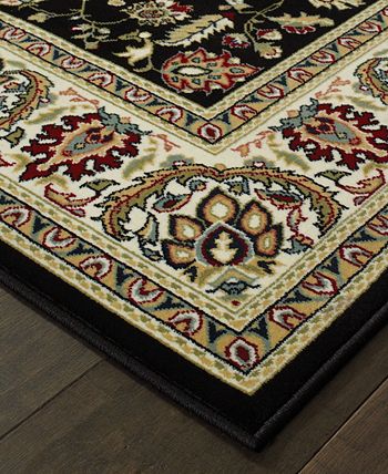 Oriental Weavers - Kashan 108B Black/Ivory 6'7" x 9'6" Area Rug