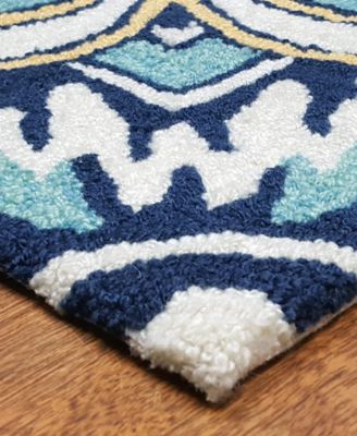 Ravella 2253 Floral Tile Blue 2' x 3' Indoor/Outdoor Area Rug