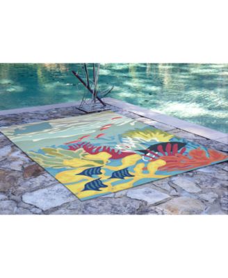 Ravella 2275 Ocean View Blue 3'6" x 5'6" Indoor/Outdoor Area Rug