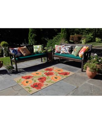 Ravella 2272 Icelandic Poppies Ivory/Cream 5' x 7'6" Indoor/Outdoor Area Rug
