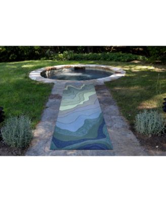 Ravella 2267 Mykonos Blue 2' x 8' Indoor/Outdoor Runner Area Rug