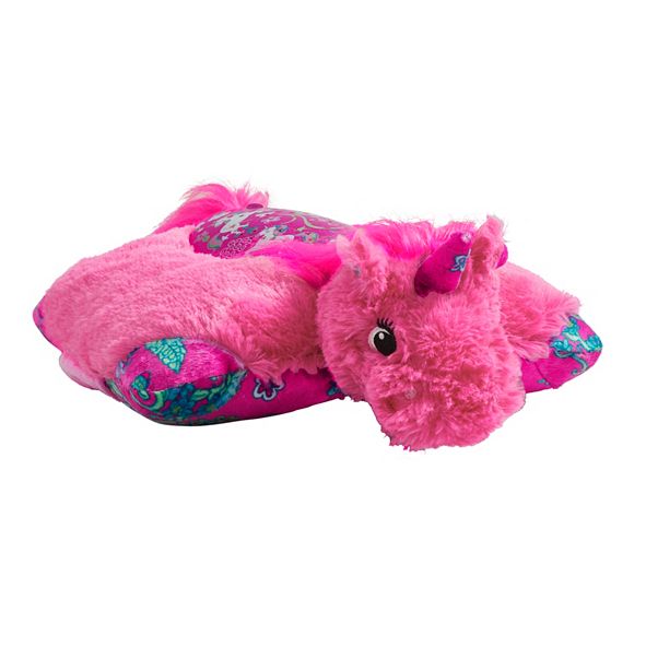 blue and pink unicorn pillow pet