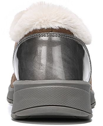 bzees golden fur trim washable slip on sneakers