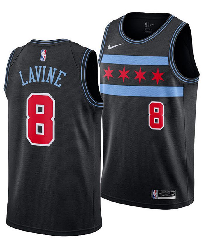 NBA Bulls 8 Zach Lavine Black Gold Nike Men Jersey