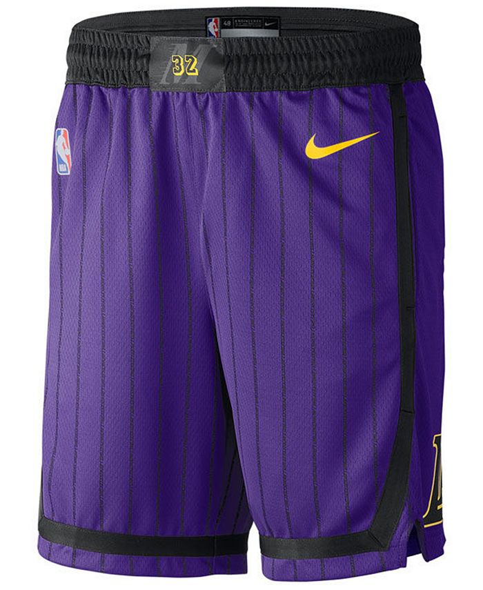 Nike Men's Los Angeles Lakers City Swingman Shorts - Macy's