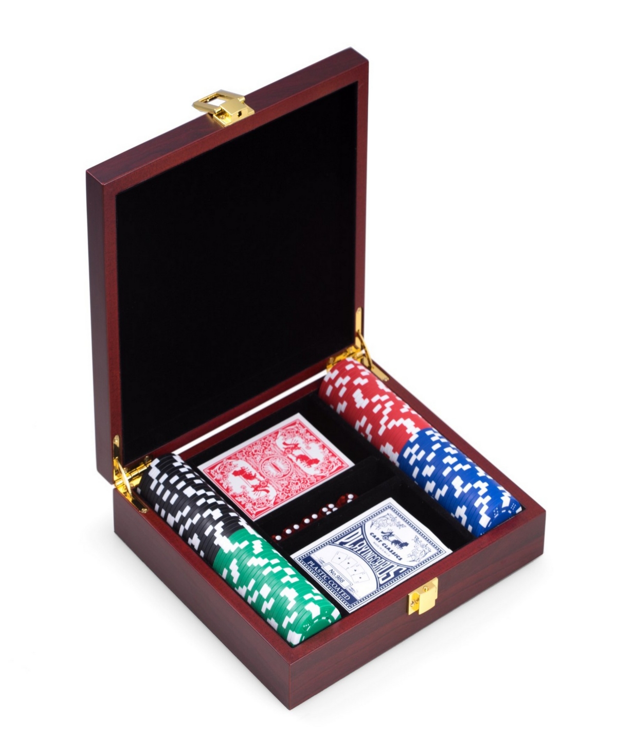 Bey-berk 100 Chip Poker Set In Dark Brown