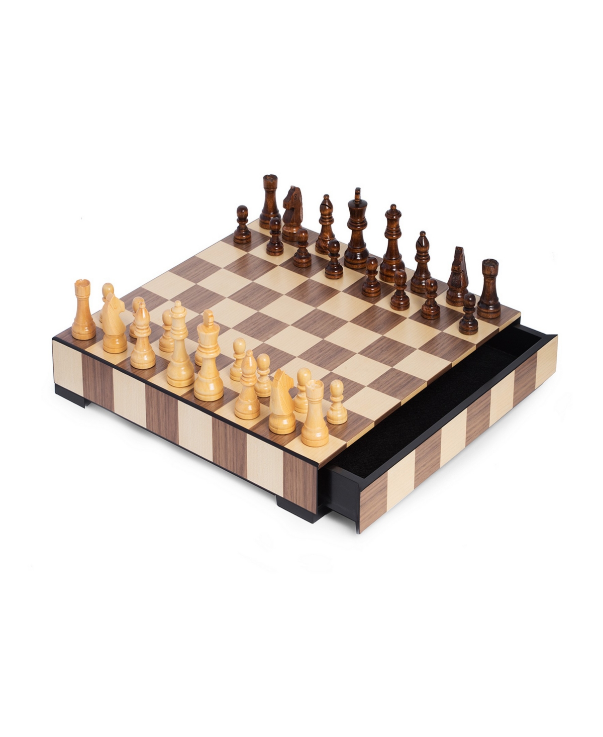 Shop Bey-berk Chess And Checker Set In Brown