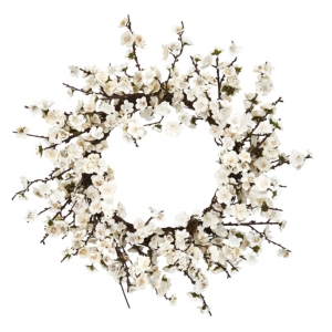 Nearly Natural Home decors 24" PLUM BLOSSOM WREATH