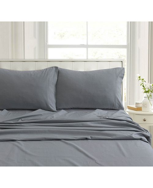 Tribeca Living Heavyweight Flannel Solid Extra Deep Pocket King Sheet