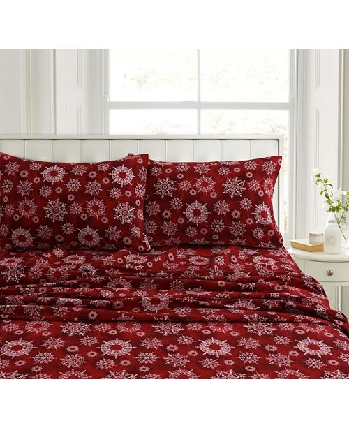 Tribeca Living Holiday Print Heavyweight Flannel Extra Deep Pocket