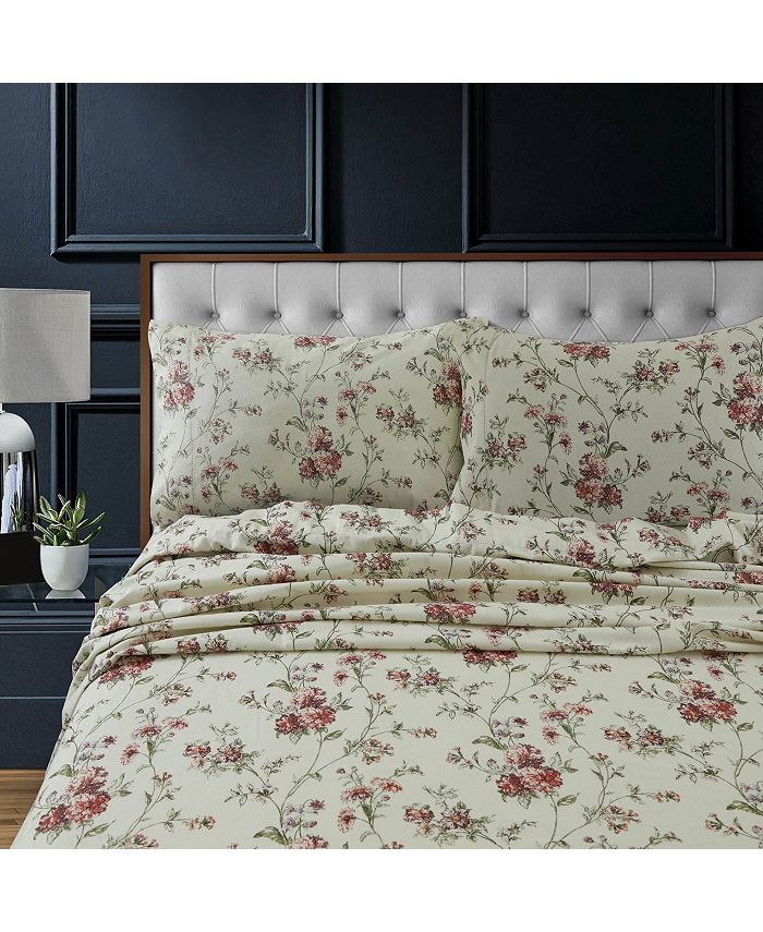 Tribeca Living Dollhouse Floral Heavyweight Cotton Flannel Printed