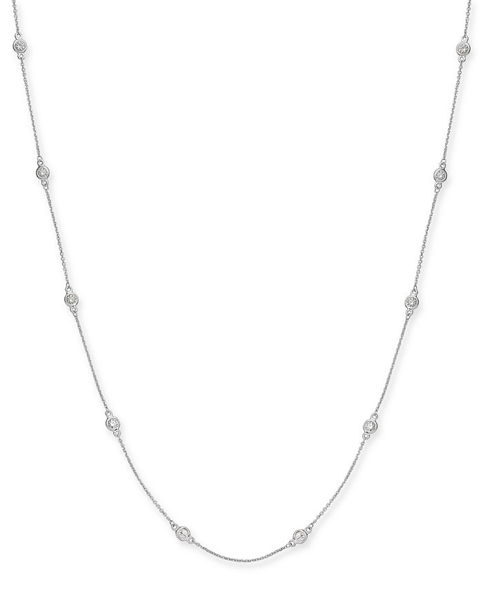 Macy's - Diamond Bezel Link 18" Statement Necklace (1 ct. t.w.)