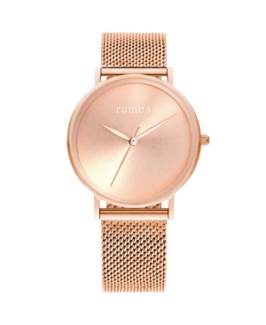 image of RumbaTime Lafayette Sunray Rose Gold Mesh Women-s Watch