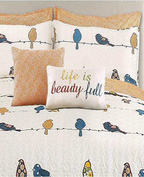 Lush Decor Rowley Birds 7 Pc Set Full Queen Quilt Set Reviews