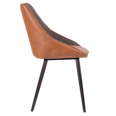 Marche TwoTone Chair in Faux Leather and Fabric Set of 2