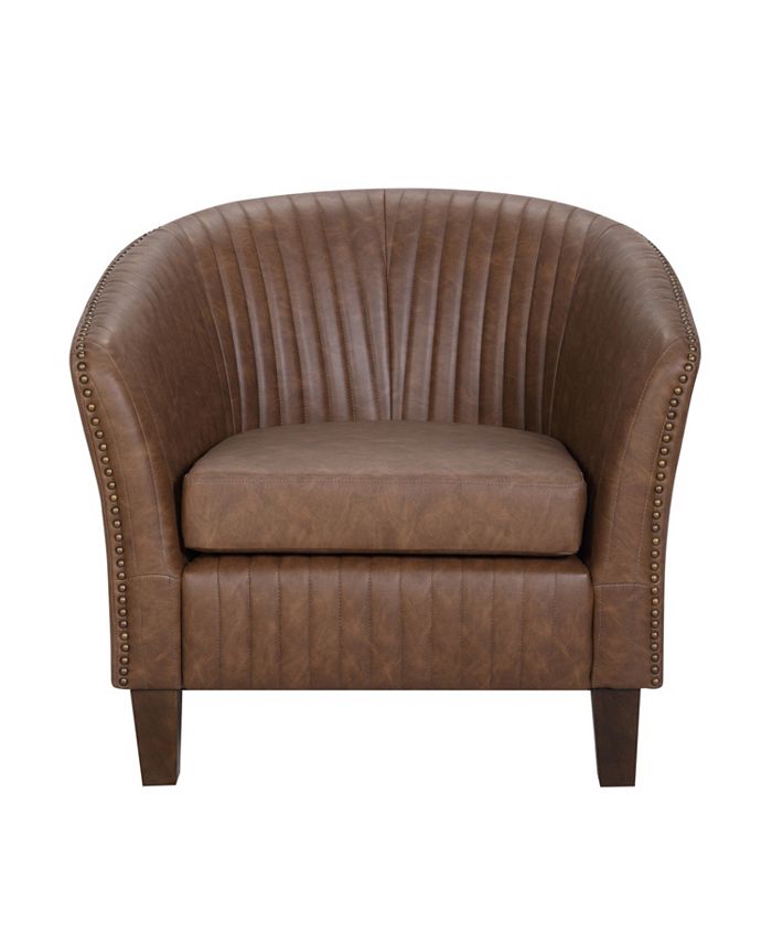 Lumisource Shelton Club Chair in Light Faux Leather Macy's
