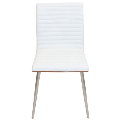 Mason Chair with Swivel in Stainless Steel and Faux Leather Set of 2