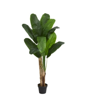 Nearly Natural 5' Double-stalk Banana Artificial Tree In Green