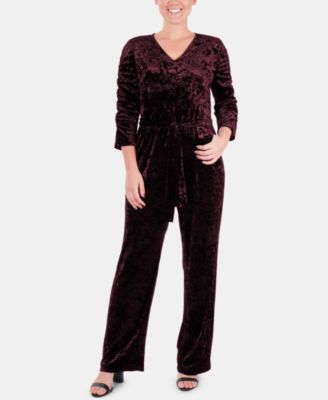 macys velvet jumpsuit