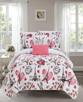 Chic Home Grand Palais 5 Pc. Quilt Sets In Navy