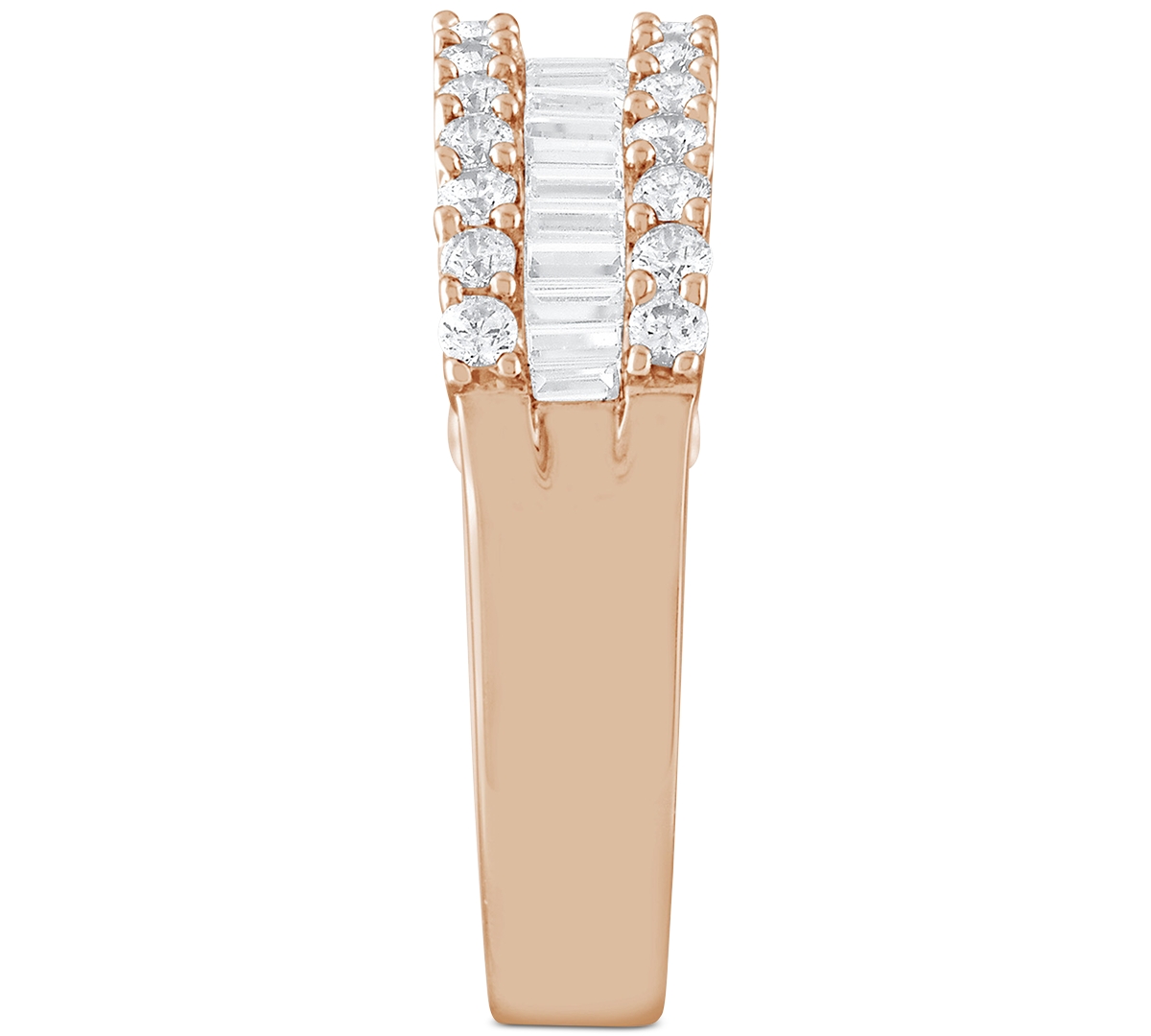 Diamond Baguette Cluster Band (1 ct. t.w.) in 14k White, Yellow or- Rose Gold