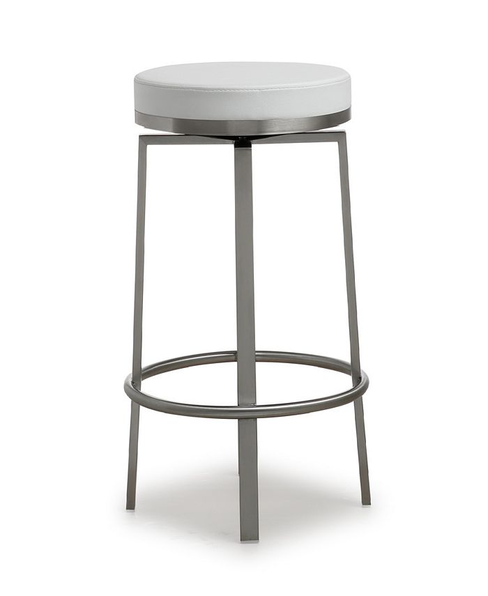 TOV Furniture Pratt White Steel Counter Stool Set of 2 Macy's