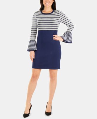 Robe Pull Color Block NY Collection Taille M – Col Châle, Ceinturée, Noir Et Blanc, Neuve étiquetée