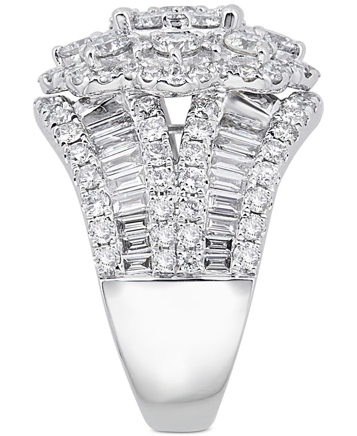 Macy's Diamond Flower Cluster Ring (4 ct. t.w.) in 14k White Gold Macy's