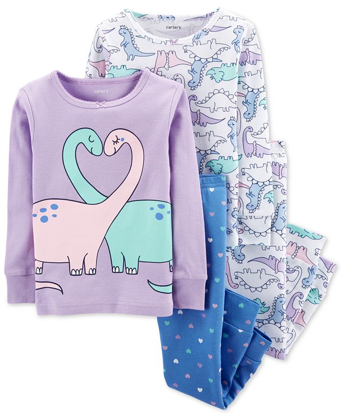 Carter s Baby Girls 4 Pc. Dino Print Cotton Pajamas Set Macy s