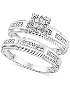Diamond Accent Bridal Set in 14k White Gold or Yellow Gold