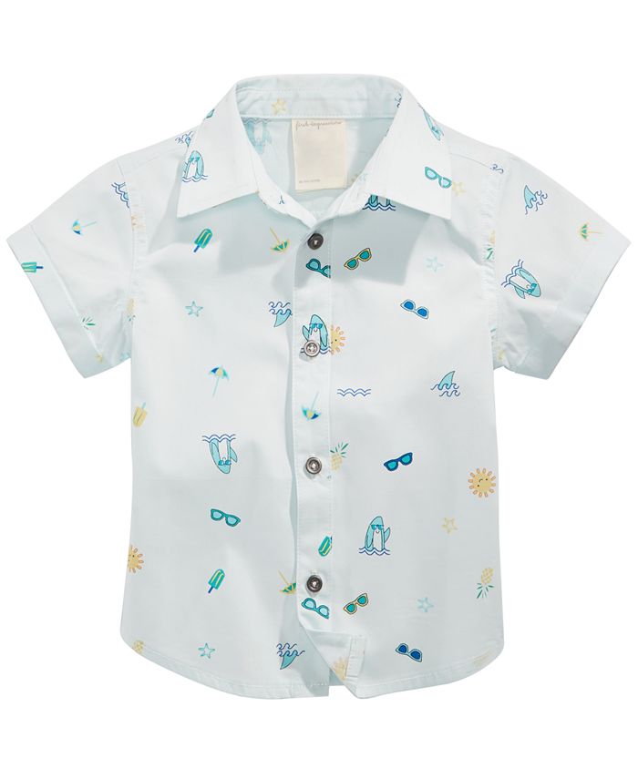 First Impressions Baby Boys Beach Vibes Printed Cotton Shirt, Created