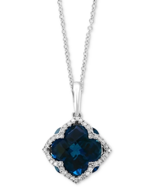 image of Effy London Blue Topaz (6-3/8 ct. t.w.) & Diamond (1/5 ct. t.w.) 18