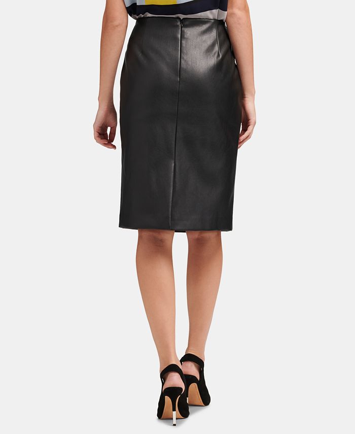 DKNY Faux-Leather Pencil Skirt & Reviews - Skirts - Women - Macy's