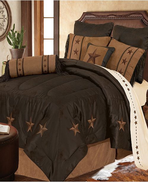 Hiend Accents Laredo Comforter Set Super Queen Chocolate