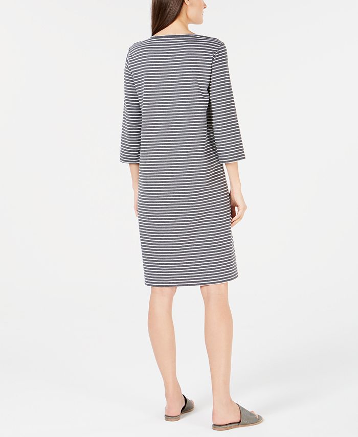 Eileen Fisher Organic Cotton Striped High-Low Dress, Created for Macy's ...