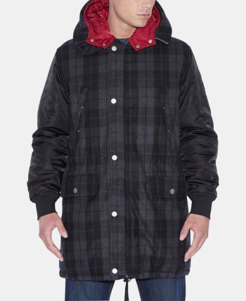 A|X Armani Exchange Men's Caban Check Hooded Coat - Macy's