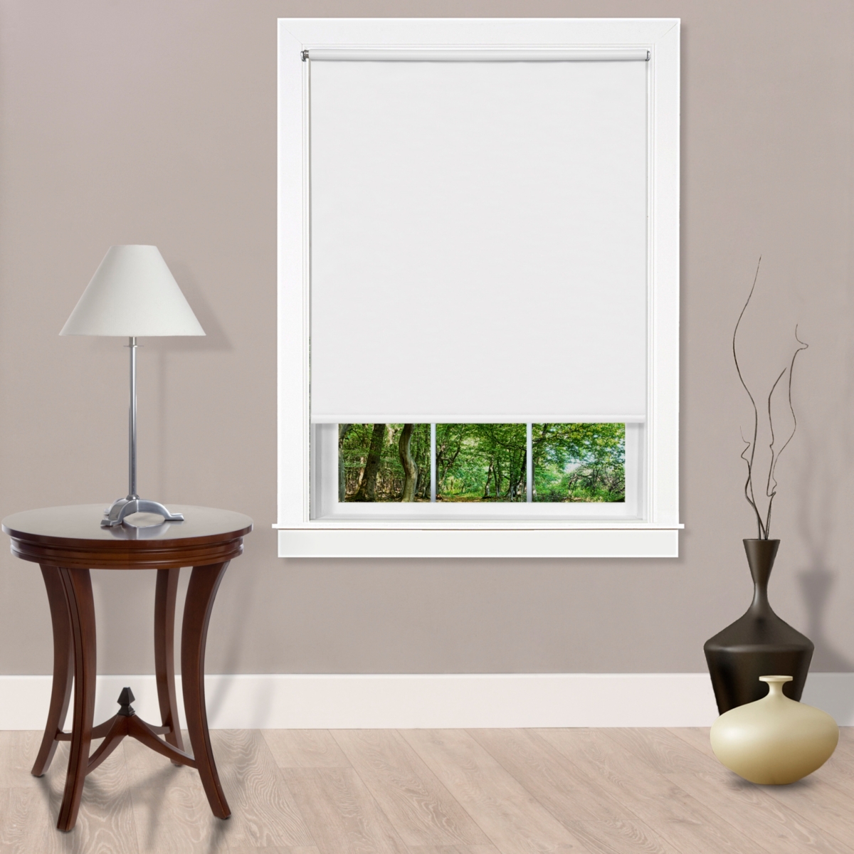 Cords Free Tear Down Room Darkening Window Shade, 73" x 72" - White