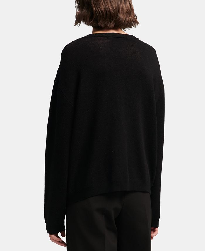 DKNY Printed Crewneck Sweater - Macy's