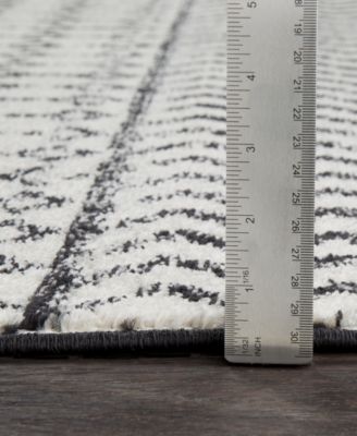 Elaziz ELZ-2307 Black 2'7" x 7'6" Runner Area Rug