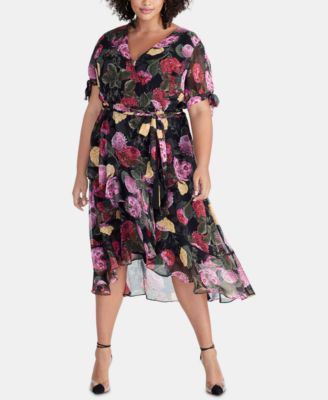 RACHEL Rachel Roy - Plus Size Rina Floral-Print Wrap Dress