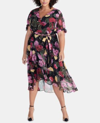 RACHEL Rachel Roy Plus Size Rina Floral-Print Wrap Dress, Created for ...