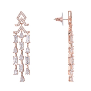 image of Nina Mini Cubic Zirconia Chandelier Earrings