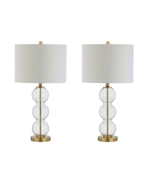 Jonathan Y Bella Glass Triple-sphere Led Table Lamp, Set Of 2 In Clchrome