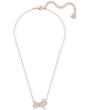 image of Swarovski Two-Tone Pave Bow 15-2/3