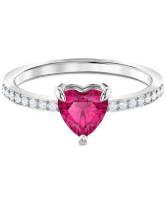 swarovski pink heart ring